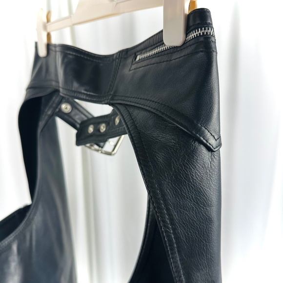Vintage Women's Leather Motorcycle Chaps in Black • Soft & Durable Cowhide • XS - Picture 10 of 10